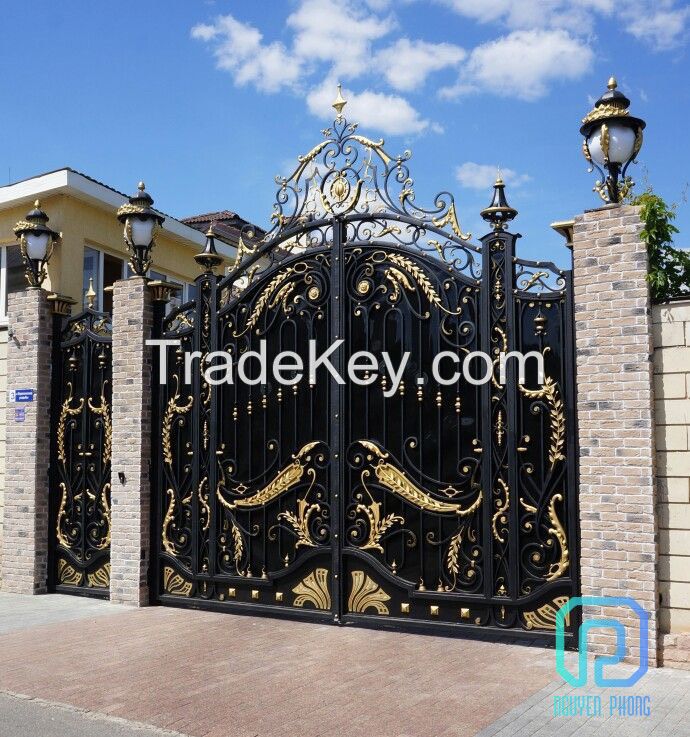 Custom wrought iron main gates, driveway gates