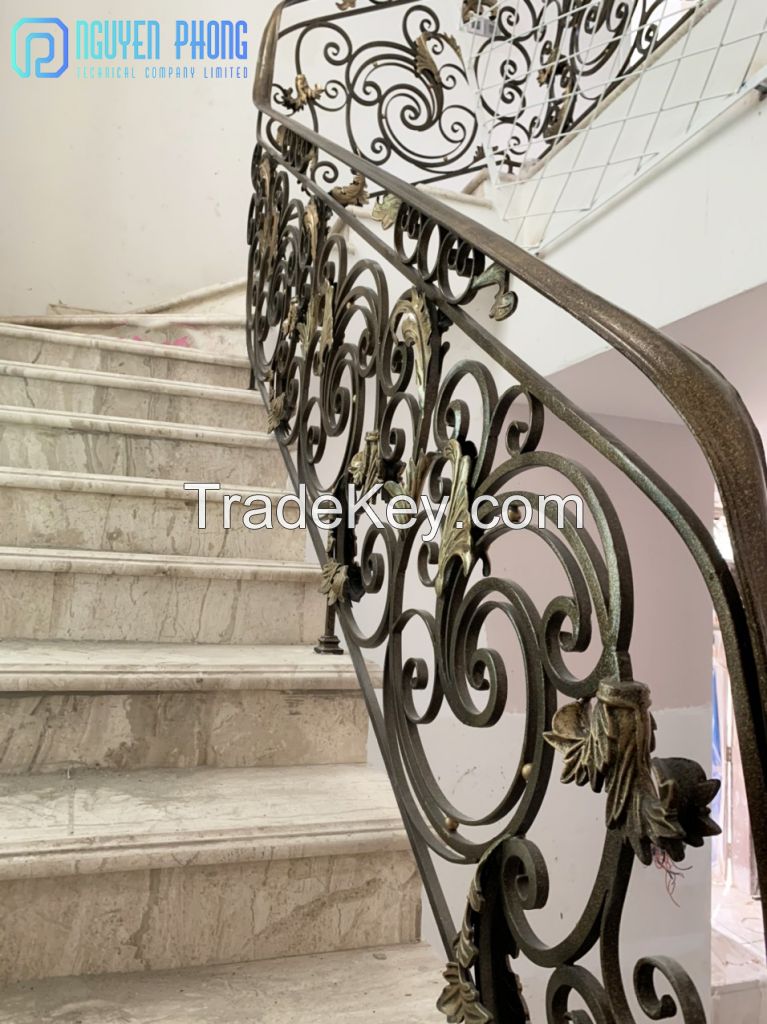 Classic wrought iron stair railings, interior railings