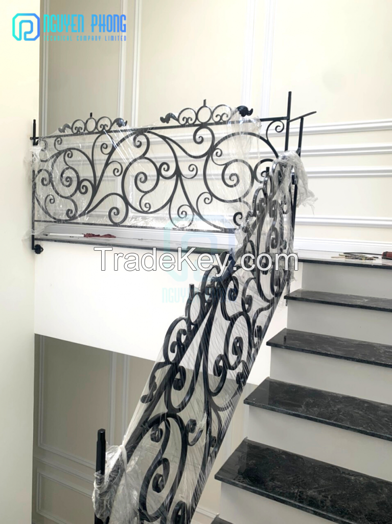 Classic wrought iron stair railings, interior railings