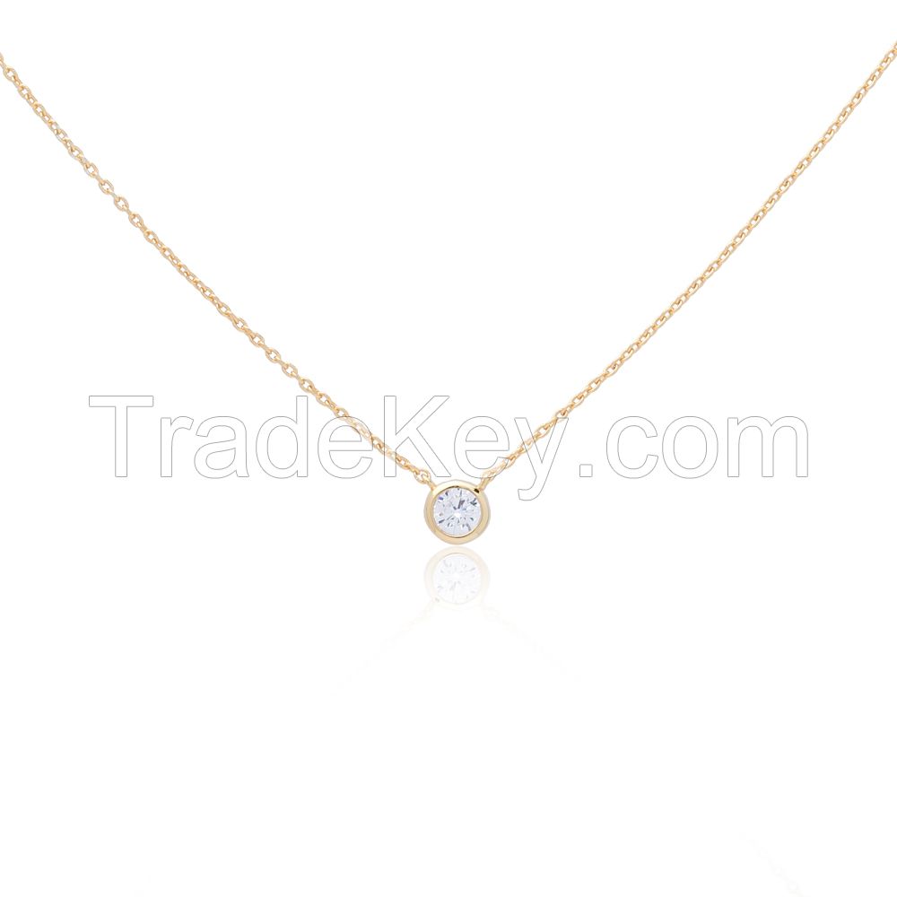 Custom Signle Diamond Necklace