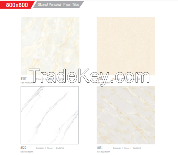 Glazed porcelain floor tiles