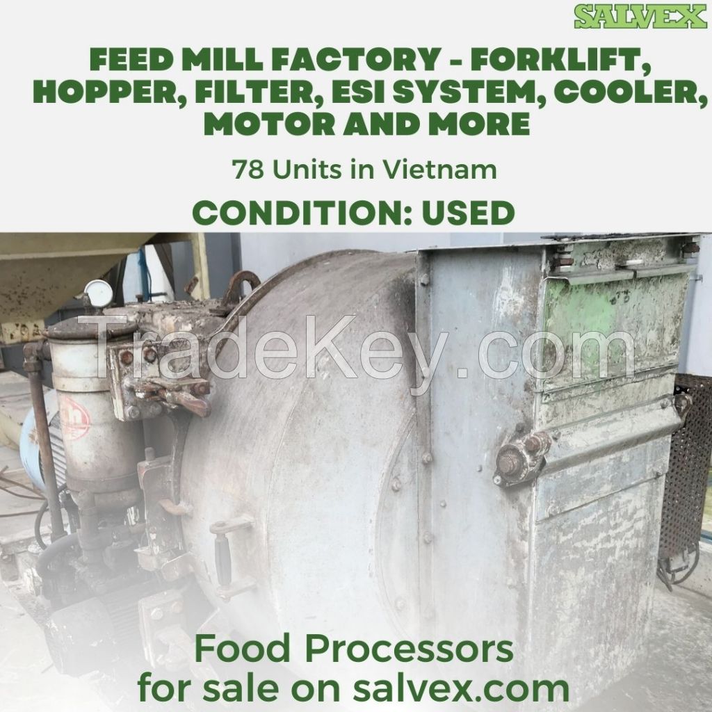 Feed Mill factories - Forklift, Hopper, Filter, ESI System, Cooler, Motor, and More (78 Units)