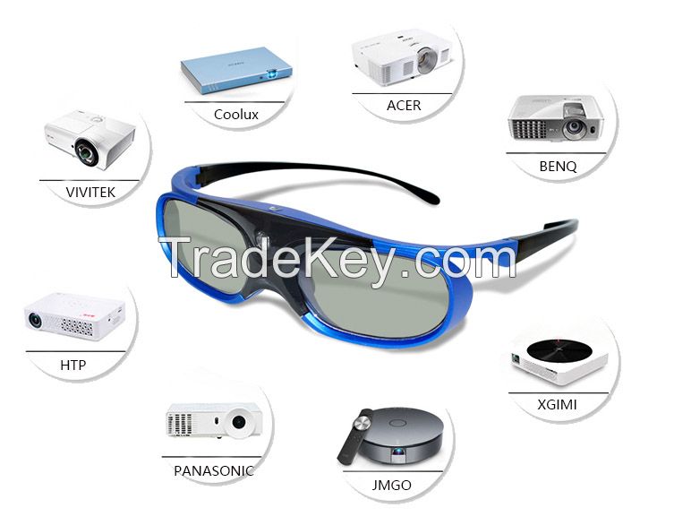 DLP Link  Active Shutter 3D Glasses with Rechargeable match all DLP 3D projector yantuo 2.4GHZ 3D SYNC Emitter YT-SG800D