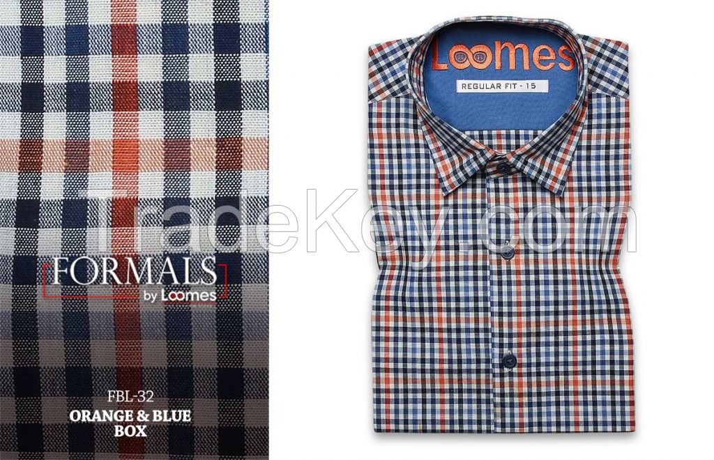 ORANGE And BLUE BOX - FORMAL SHIRT - FBL 32