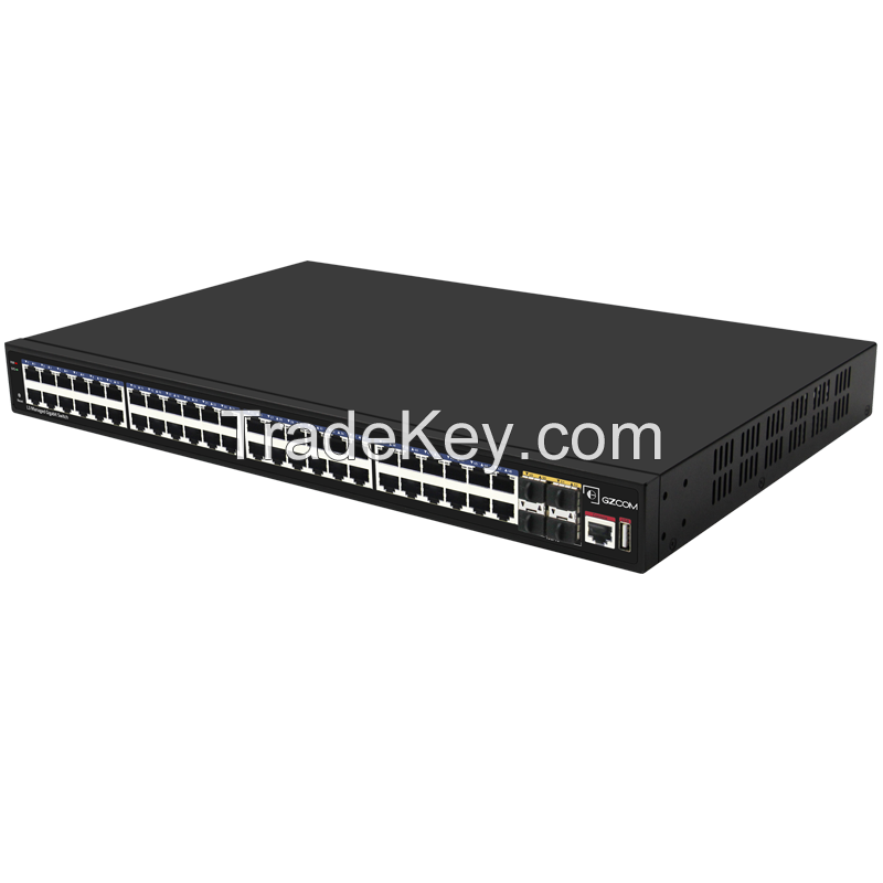 52 Ports Managed Switch 48*10/100/1000M+4*10G SFP Port+1*Console+1*USB Ports Managed Network switc