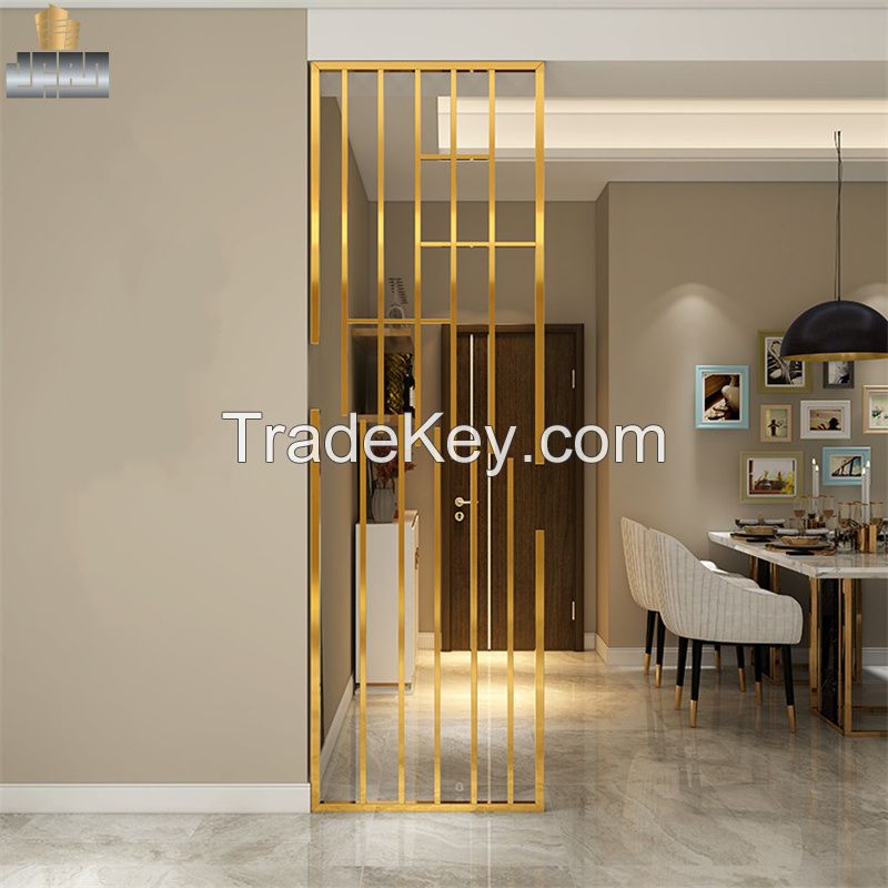Interior Gold Partition Panels Room Divider Screen Laser Cut Decorative Stainless Steel Metal Screens