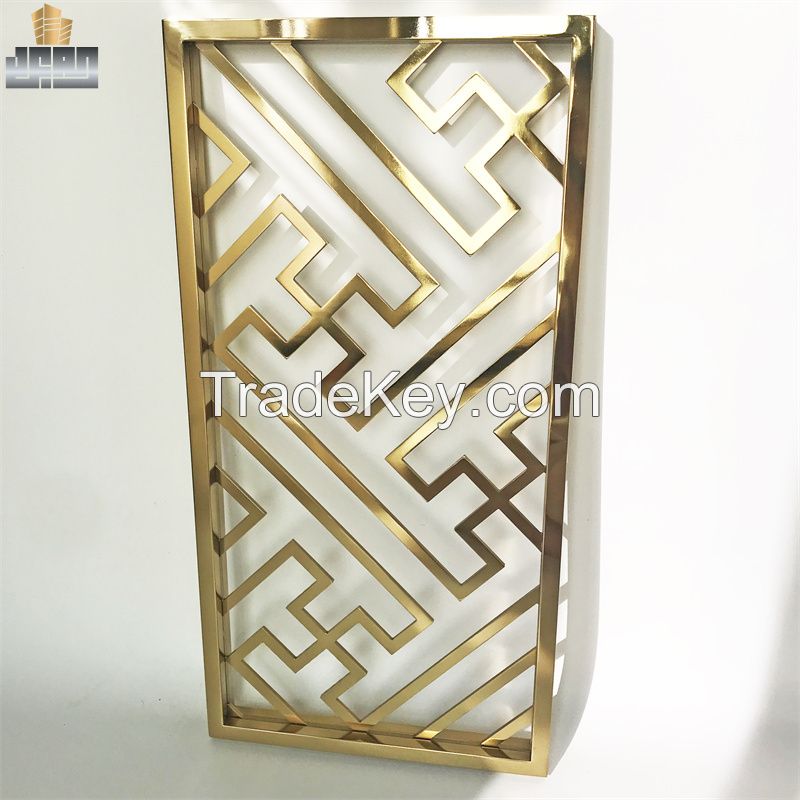 Gold Super Mirror Surface Hotel Decoration Stainless Steel Room Divider