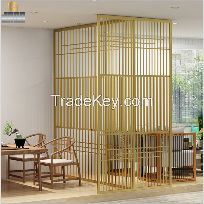 Stainless Steel Brass Plated Decorative Screen Living Room Divider Partition