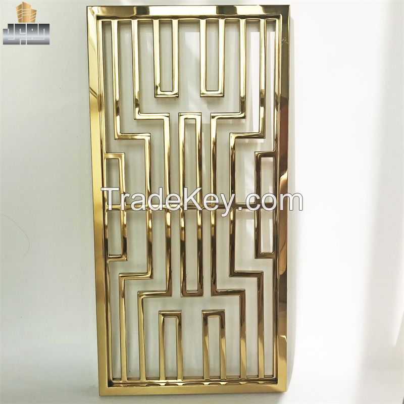 Gold Super Mirror Surface Hotel Decoration Stainless Steel Room Divider