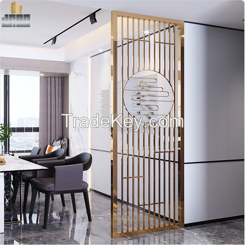 Indoor House Used Laser Cutting Golden Room Divider Aluminum Steel Wall Decoration Partitions