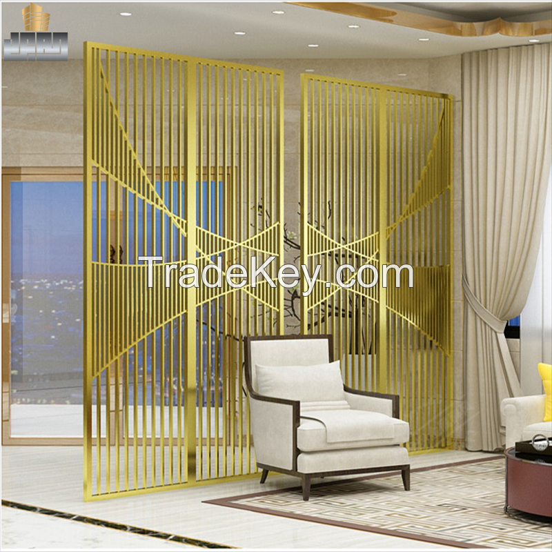 Foshan Manufacture Decorative Rose Gold Color Stainless Steel Living Room Partition