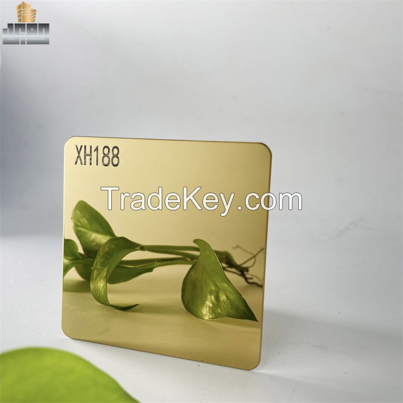 304 316 Grade Customized Shiny Mirror Titanium Gold Stainless Steel Color Sheet