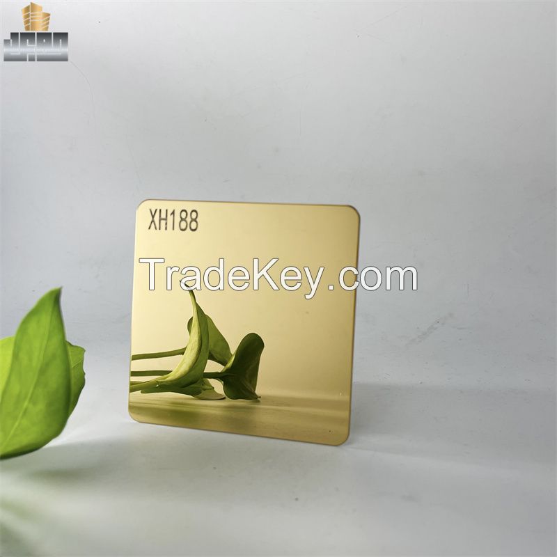 Wholesale SUS 304 Mirror Finish Titanium Gold Decorative Stainless Steel Sheet