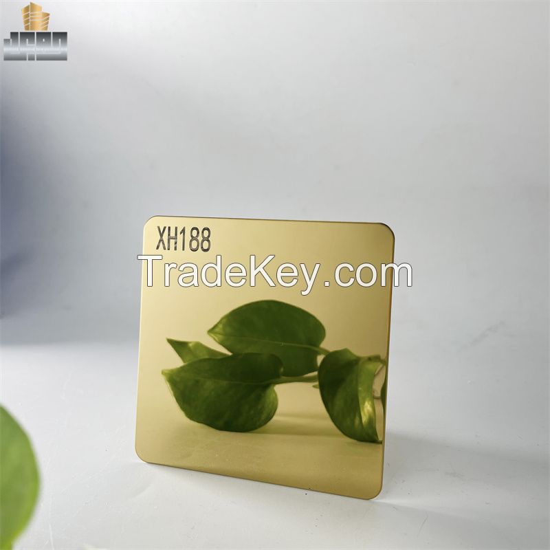 304 316 Grade Customized Shiny Mirror Titanium Gold Stainless Steel Color Sheet
