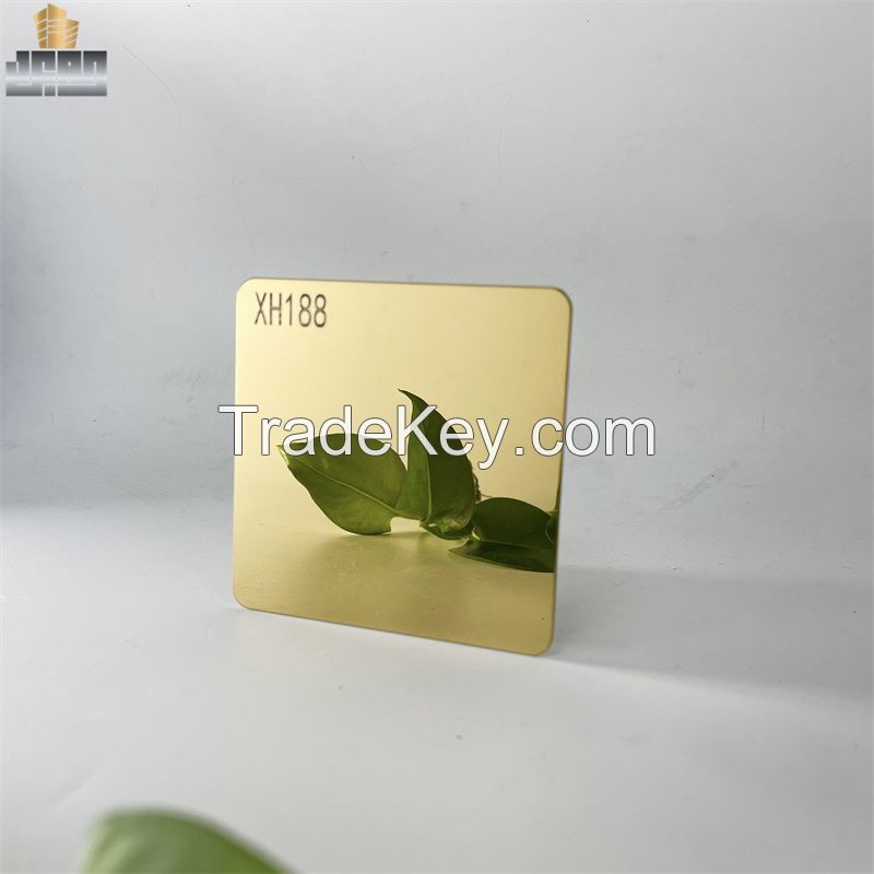 304 316 Grade Customized Shiny Mirror Titanium Gold Stainless Steel Color Sheet