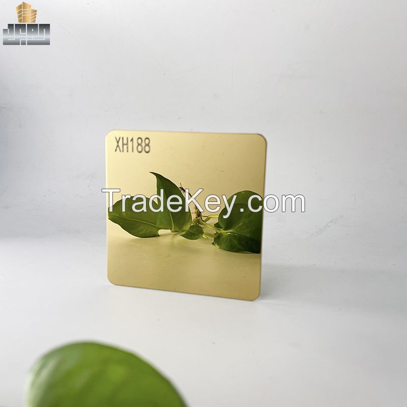 304 316 Grade Customized Shiny Mirror Titanium Gold Stainless Steel Color Sheet