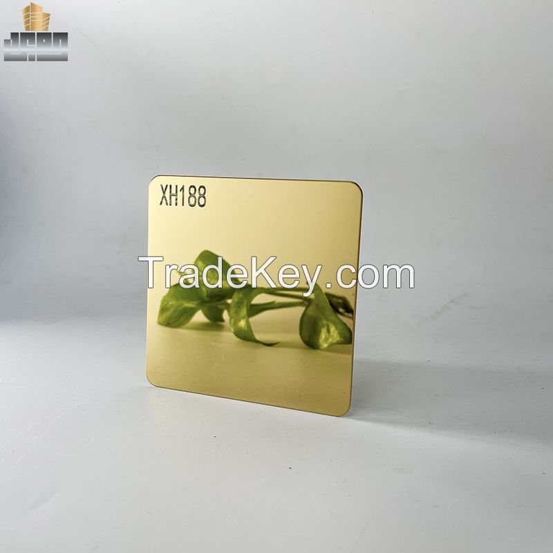 304 316 Grade Customized Shiny Mirror Titanium Gold Stainless Steel Color Sheet