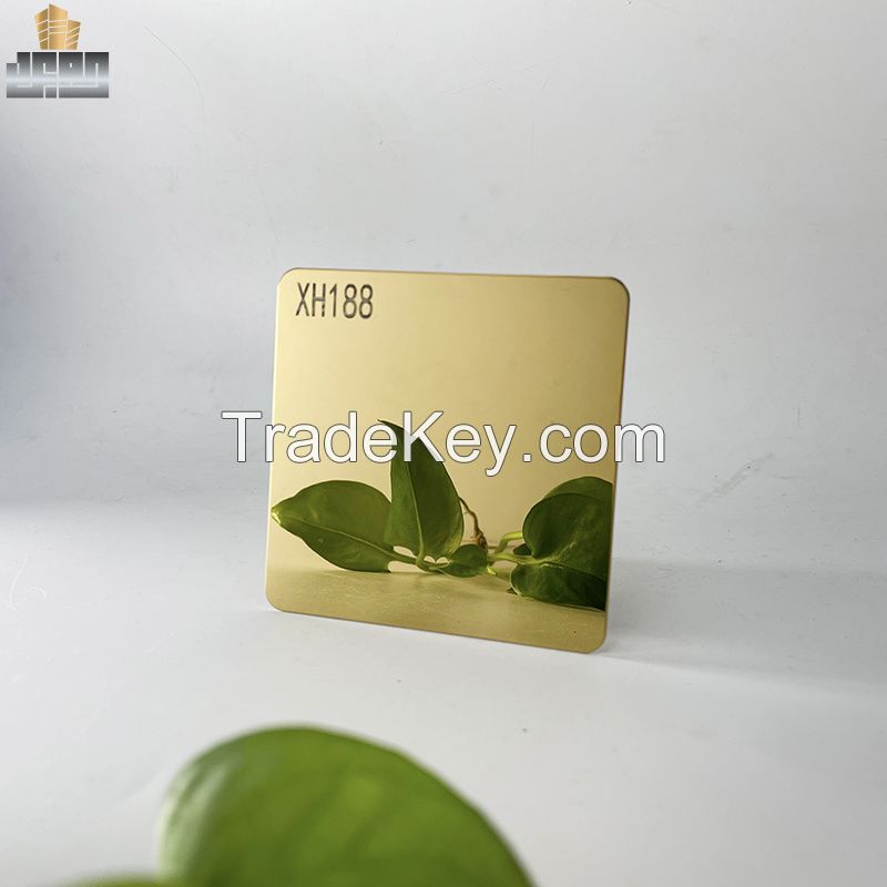 Wholesale SUS 304 Mirror Finish Titanium Gold Decorative Stainless Steel Sheet