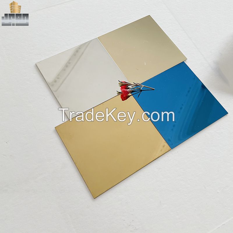 PVD Mirror Blue Color Coated Golden Coating Decorative 201 Stainless Steel Sheet
