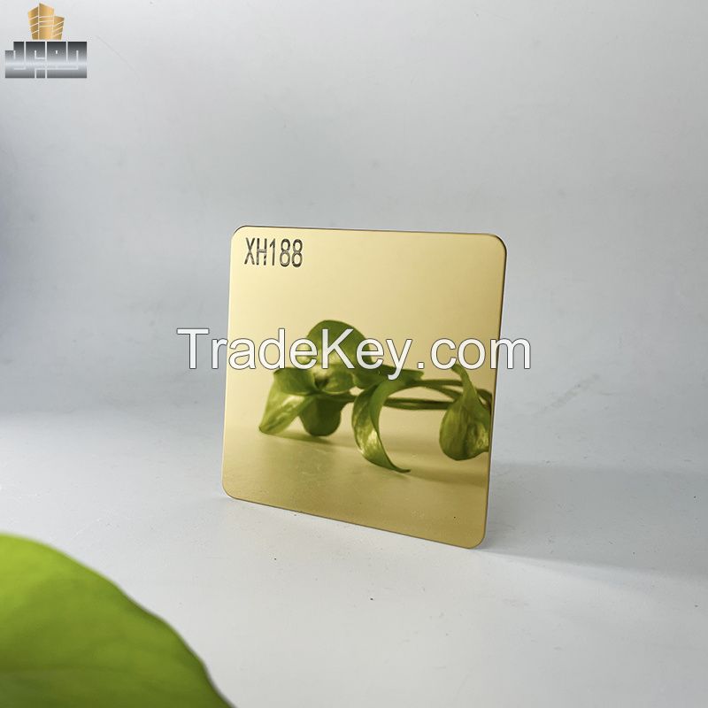 304 316 Grade Customized Shiny Mirror Titanium Gold Stainless Steel Color Sheet