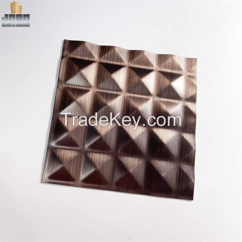 Equipment Enclosure 1.0mm 304 Rose Gold Mirror Embossing 3D Stainless Steel Sheets 