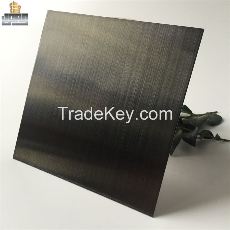 Wall Decorative Brushed Black Titanium Stainless Steel Metal Sheet for Sale