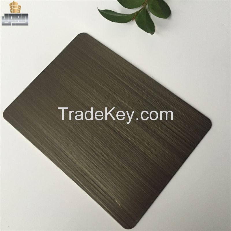 Hairline Custom Bronze Color and Normal Bronze Treatment Stainless Steel Sheet