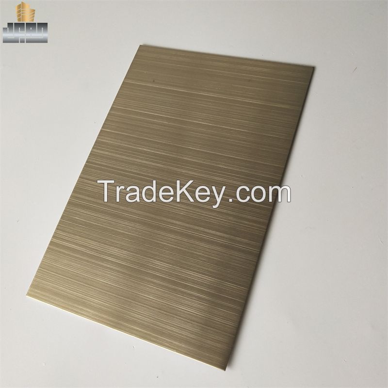 PVD Coating Champagne Gold Hairline Stainless Steel Sheet Price for Decoration