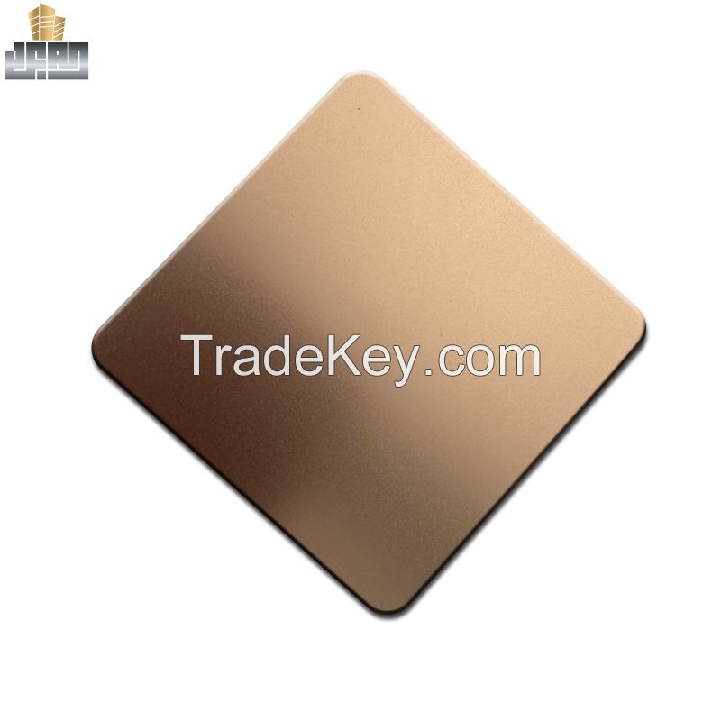 PVD Color Plated Sandblasted Finish Stainless Steel Brass Sheet for Home Office Decoration 