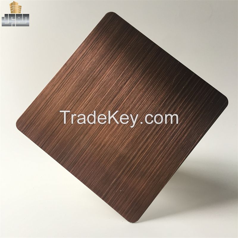 Decoration Plate 201 304 Hl Copper Color Stainless Steel Sheet 4*8
