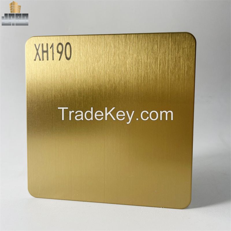 Hotel Elevator Clading Panel 4*8 304 Titanium Gold Hairline Stainless Steel Sheets