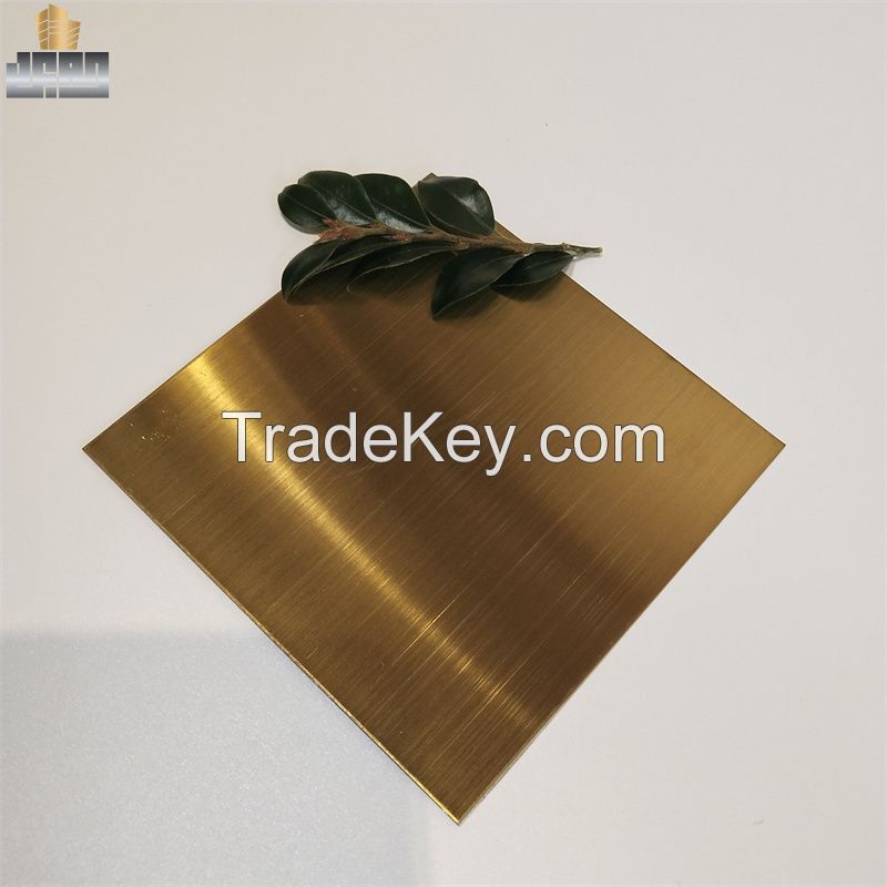 Sample Free 0.8mm 304 Brass Hairline Brushed Stainless Steel Sheets