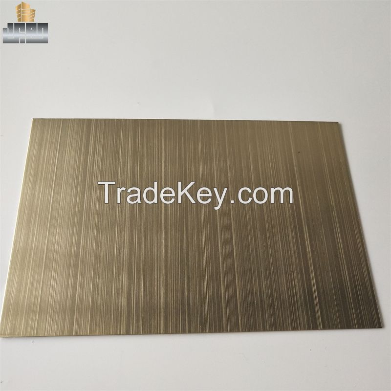 Champagne Gold 201 304 316 430 Hairline Finish Decoration Stainless Steel Sheet