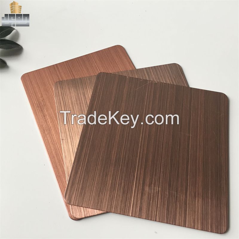 Decoration Plate 201 304 Hl Copper Color Stainless Steel Sheet 4*8 