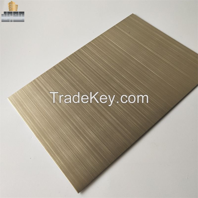 Champagne Gold 201 304 316 430 Hairline Finish Decoration Stainless Steel Sheet