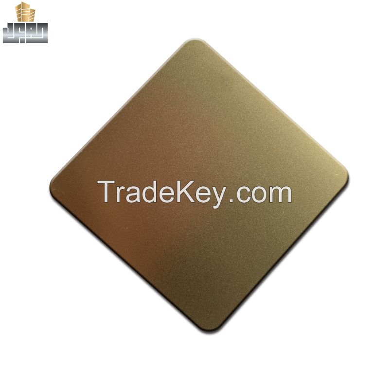 PVD Color Plated Sandblasted Finish Stainless Steel Brass Sheet for Home Office Decoration 