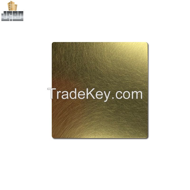 AISI 304 Golden Stainless Steel Sheet Metal Panel Brushed Sheet 