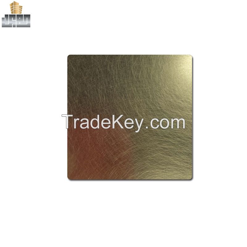 AISI 304 Golden Stainless Steel Sheet Metal Panel Brushed Sheet 