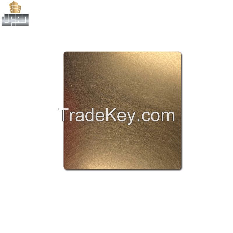 AISI 304 Golden Stainless Steel Sheet Metal Panel Brushed Sheet