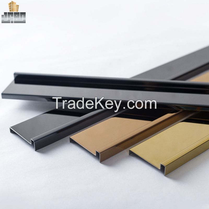 Brushed Stainless Steel Corner Flooring Trim T Profiles 