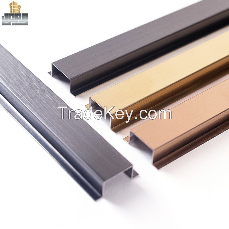 Floor U Profile Ti Gold Brushed Stainless Steel Tile Corner Trim