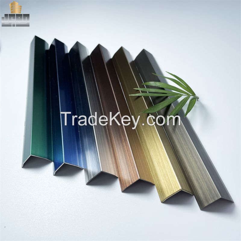 Titanium Gold Mirror Polished Decorative Stainless Steel Corner Flooring Trim 