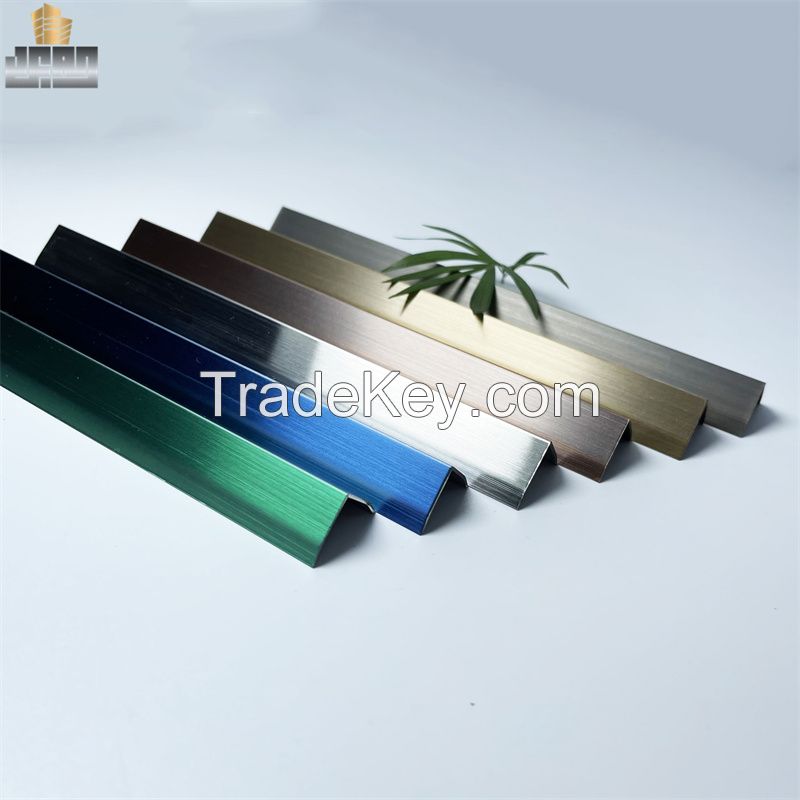 Titanium Gold Mirror Polished Decorative Stainless Steel Corner Flooring Trim 