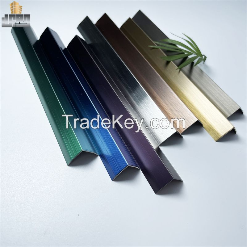 Titanium Gold Mirror Polished Decorative Stainless Steel Corner Flooring Trim 