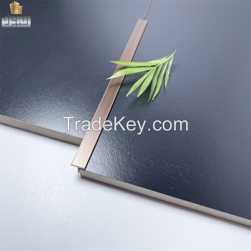 EXW Foshan T Shape Copper Stainless Steel Tile Trim Floor Border Trim