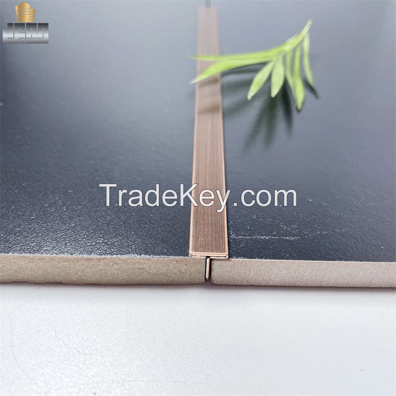 EXW Foshan T Shape Copper Stainless Steel Tile Trim Floor Border Trim