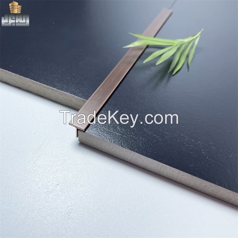 EXW Foshan T Shape Copper Stainless Steel Tile Trim Floor Border Trim