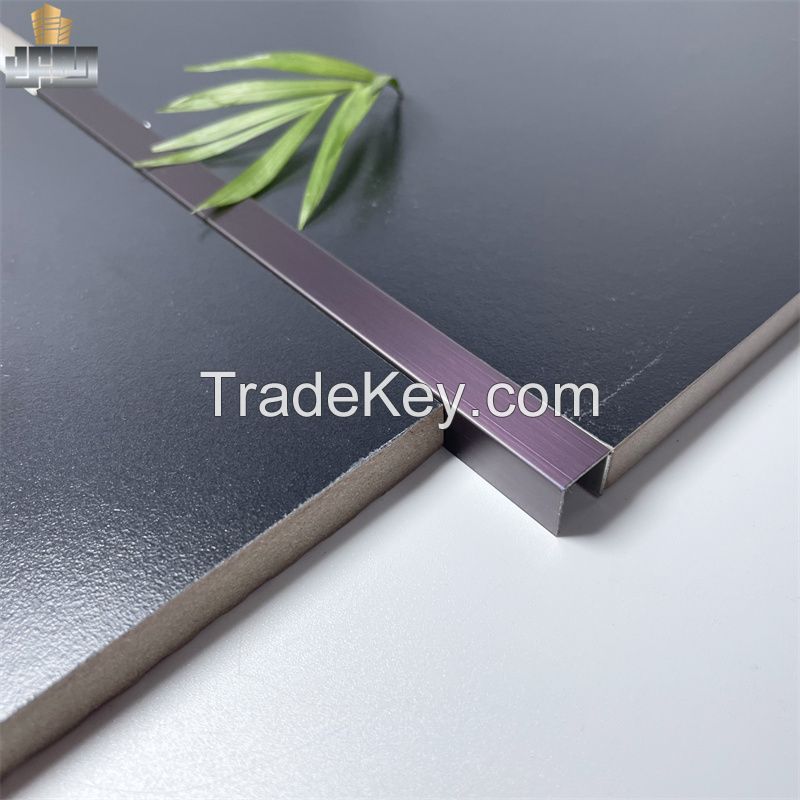 Stair Edge Trim U Shape Purple Brushed Stainless Steel Furniture Trim 