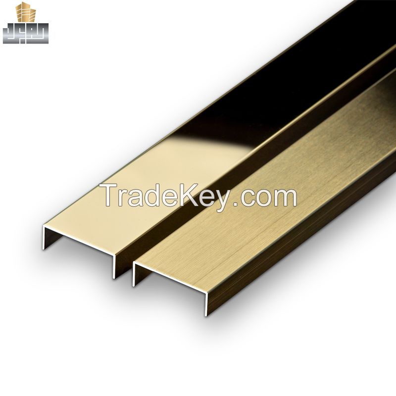 Ti Gold Mirror Polished TV Wall Decorative Tile Trim Stainless Steel