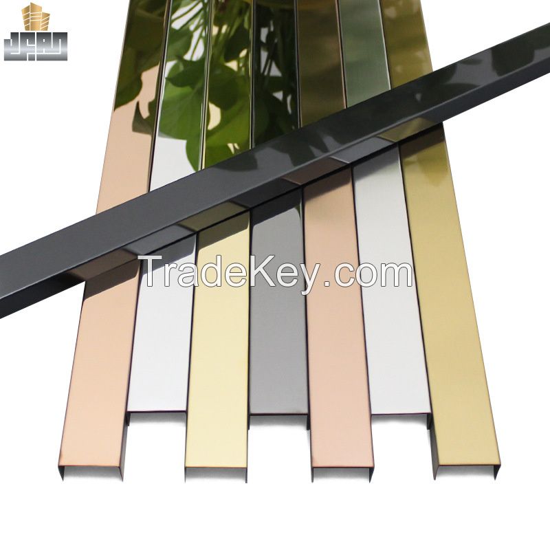 Brushed Stainless Steel Corner Flooring Trim T Profiles